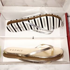 🚨 1 NEW & 1 USED 2 PAIRS Metallic Party Flip Flop